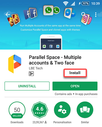 run dual whatsapp android phone