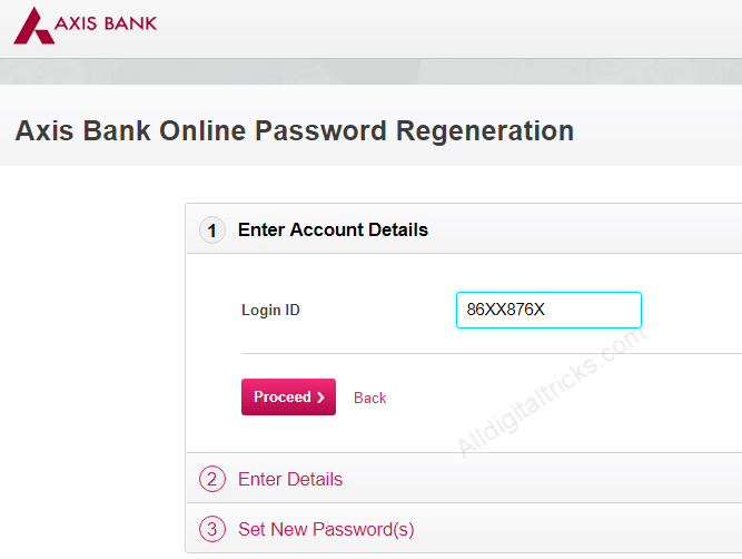 Axis bank net banking forgot password reset online