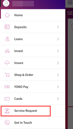 SBI YONO Service Request