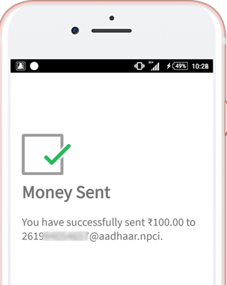 BHIM send money using aadhaar number