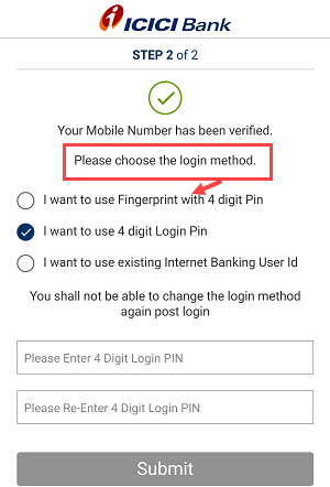 ICICI iMobile banking activation