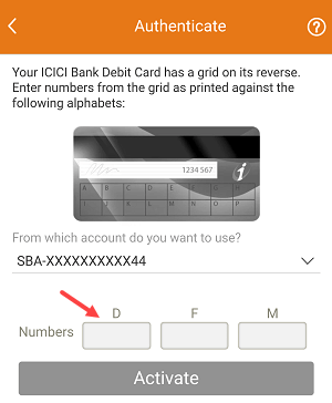 ICICI iMobile banking activation