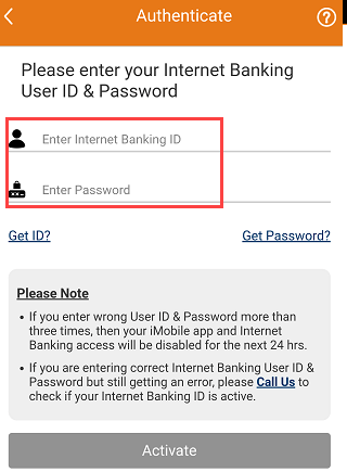 ICICI Mobile Banking activate