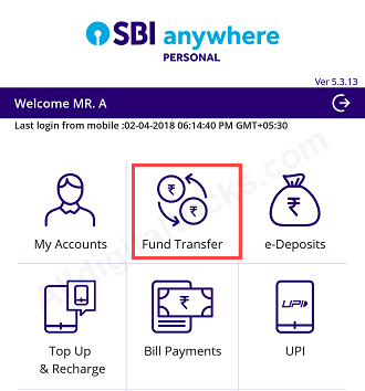 SBI Quick transfer send money without add beneficiary