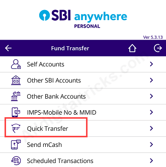 SBI Quick transfer send money without add beneficiary
