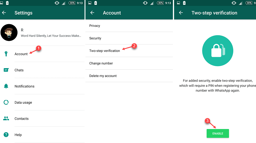 whatsapp two step verification