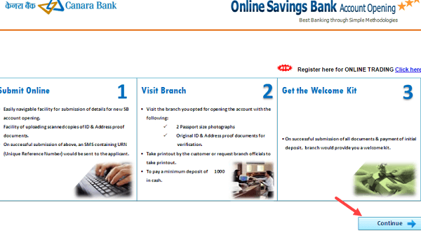 apply online canara bank account