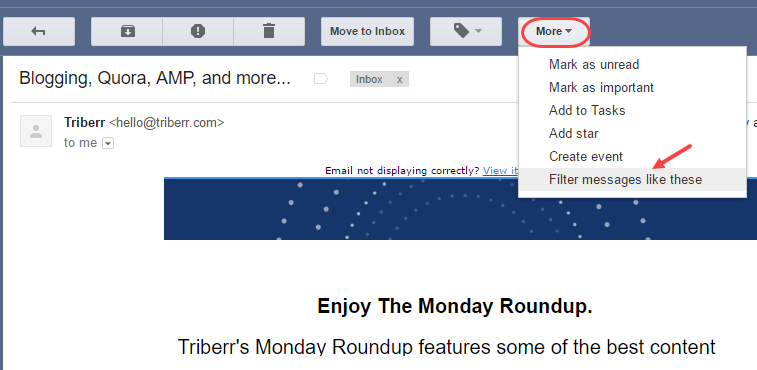 Block unwanted email on gmail