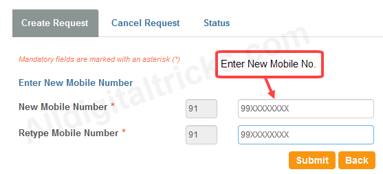 change/update sbi registered mobile number online