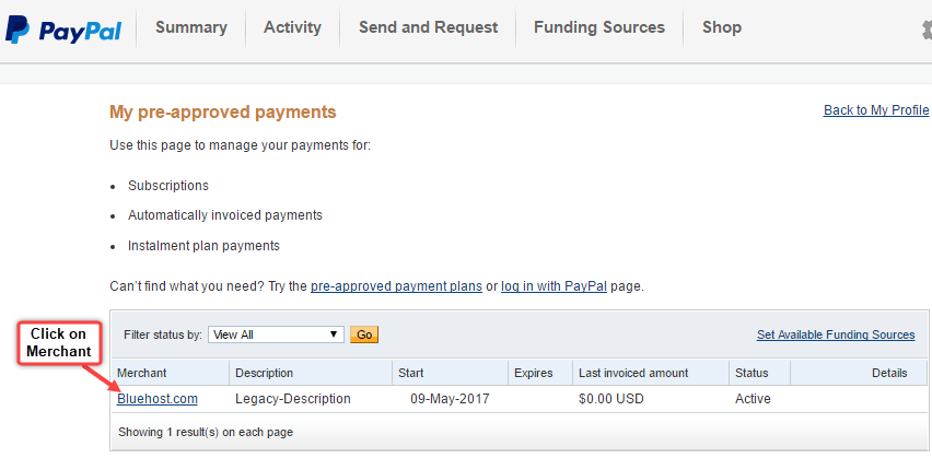 cancel paypal-pre-approved-payment