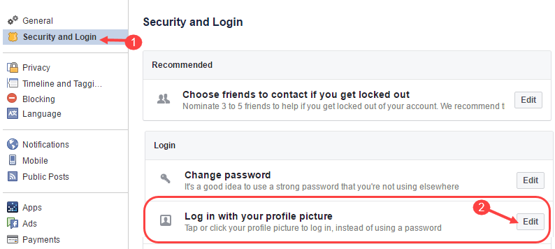 facebook login with profile picture