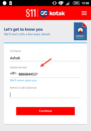 kotak 811 account open online