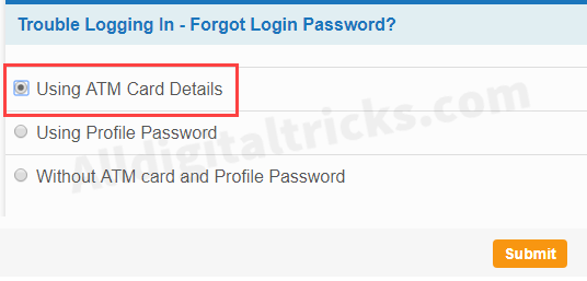 reset sbi net banking login password 