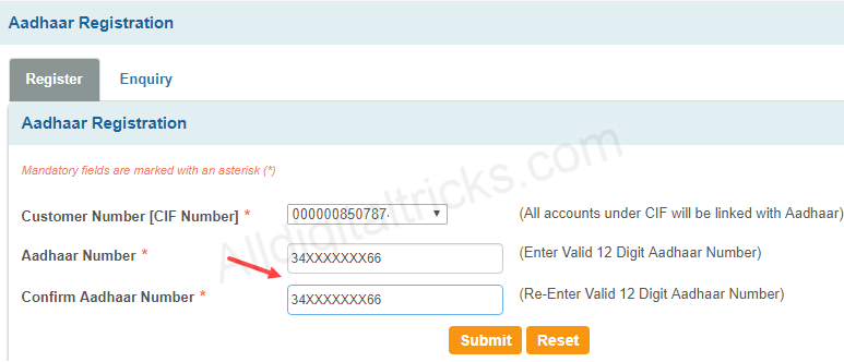 link aadhaar sbi net banking