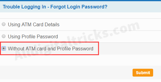 reset sbi net banking login password 