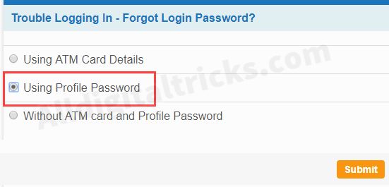 reset sbi net banking login password 