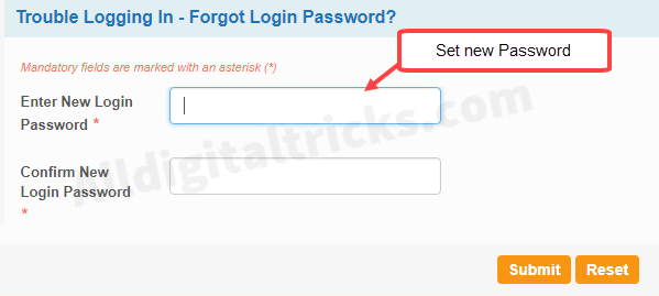 reset sbi net banking login password 