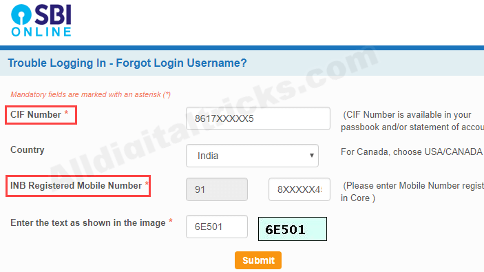 Forgot SBI net banking User ID, get userid online