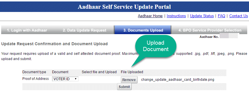 Aadhaar card Address update online