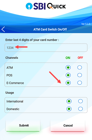 sbi debit card international usage