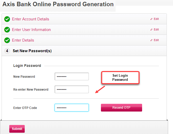 axis bank internet banking activation