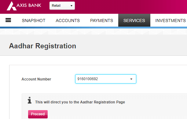 Axis bank link aadhaar