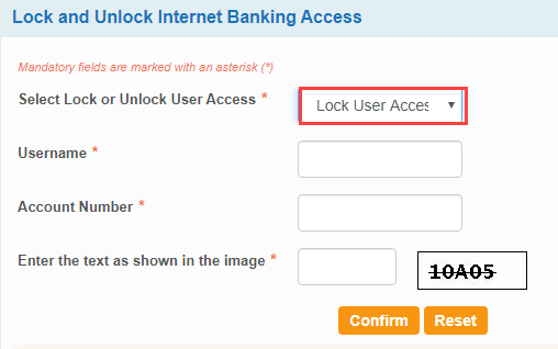 Lock/Unlock SBI Internet Banking online