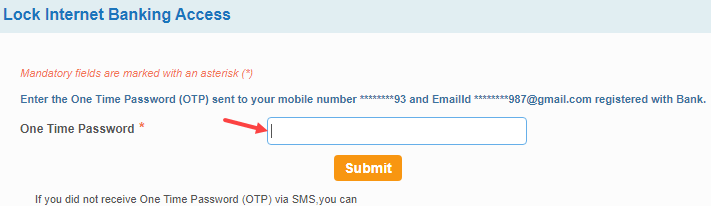 Lock/Unlock SBI Internet Banking online