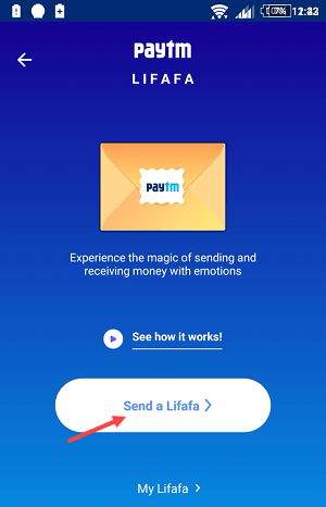 paytm lifafa send/receive