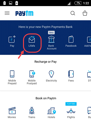 paytm lifafa send/receive