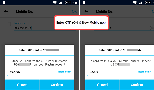 change paytm registered mobile number