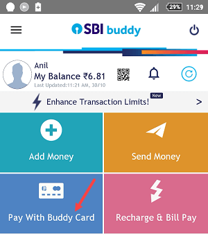 send/transfer sbi buddy money to paytm