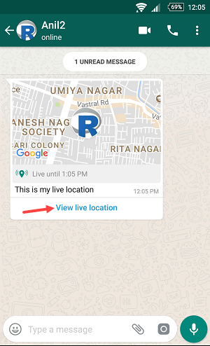 whatsapp live location sharing