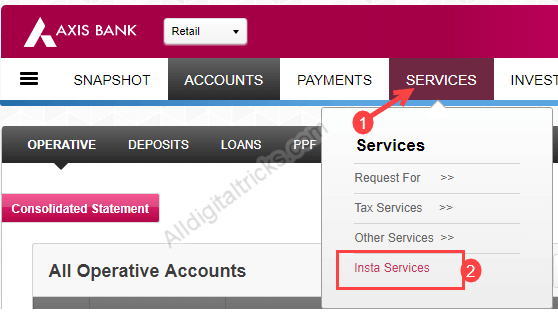 axis bank register update email id