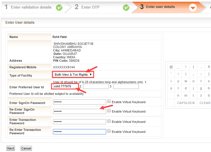 bank of baroda net banking register online