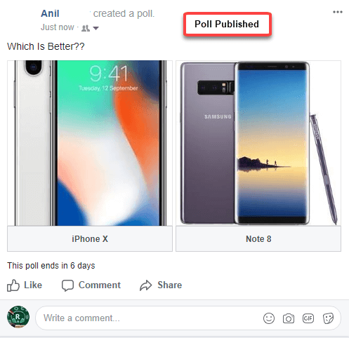 facebook poll