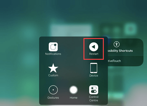 After taping on AssistiveTouch, you can see the Assistivetouch icon, you have to tap on that icon.