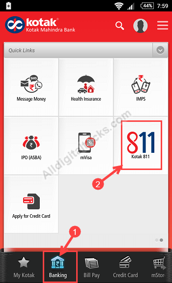 kotak 811 physical debit card apply