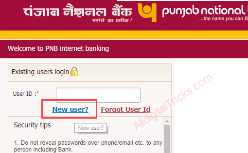 punjab national bank net banking registration online