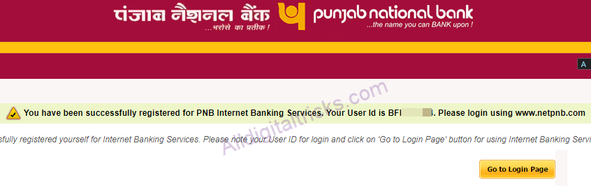 punjab national bank net banking registration online