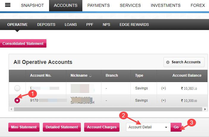 Axis bank transfer account to another branch online