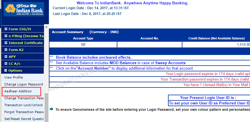 How To Link Aadhaar Card With Indian Bank Account - AllDigit