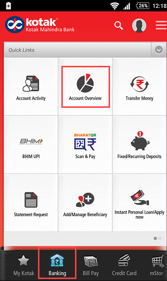 manage kotak 811 account online