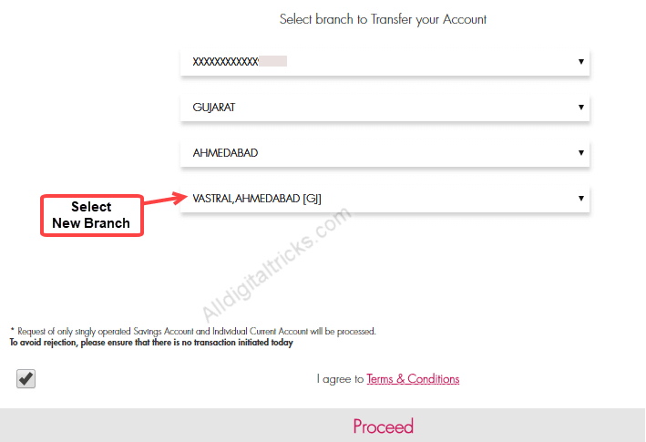 Axis bank transfer account to another branch online