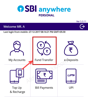 Add beneficiary SBI Anywhere