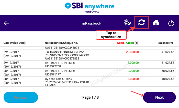 how to use sbi mpassbook