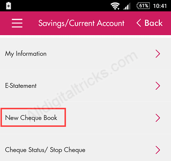 Axis Bank Cheque Book Request Online