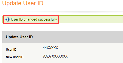 ICICI Change User ID net banking