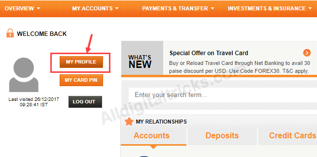 ICICI Change User ID net banking