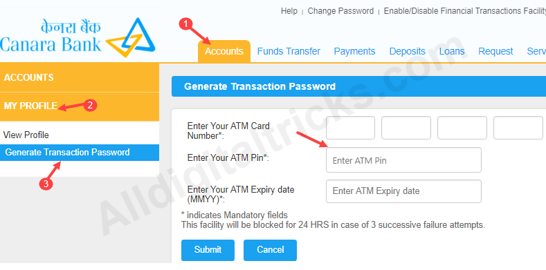 canara net banking online activate